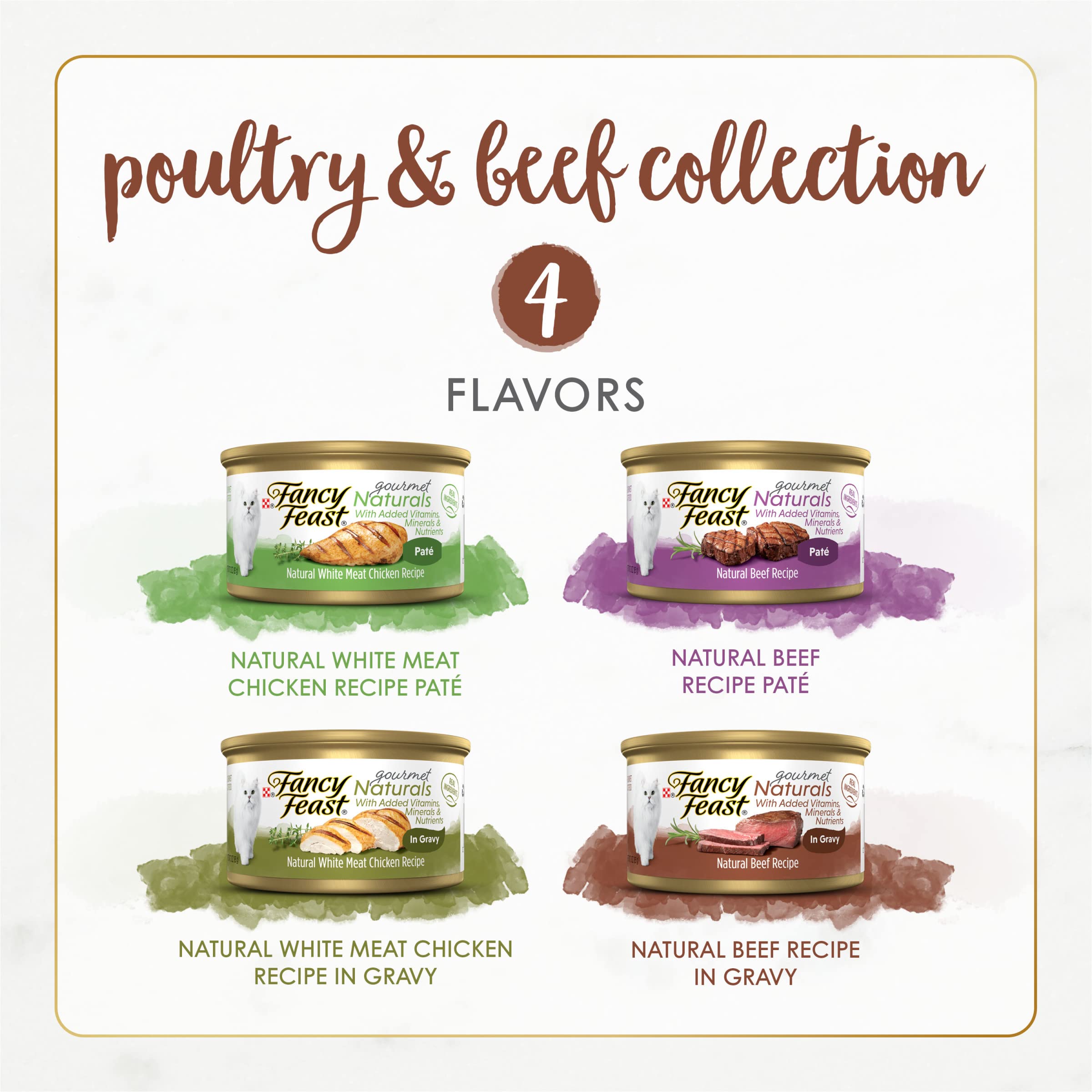 Fancy Feast Gourmet Naturals bœuf pâté 3oz, goût riche pour variété de menus