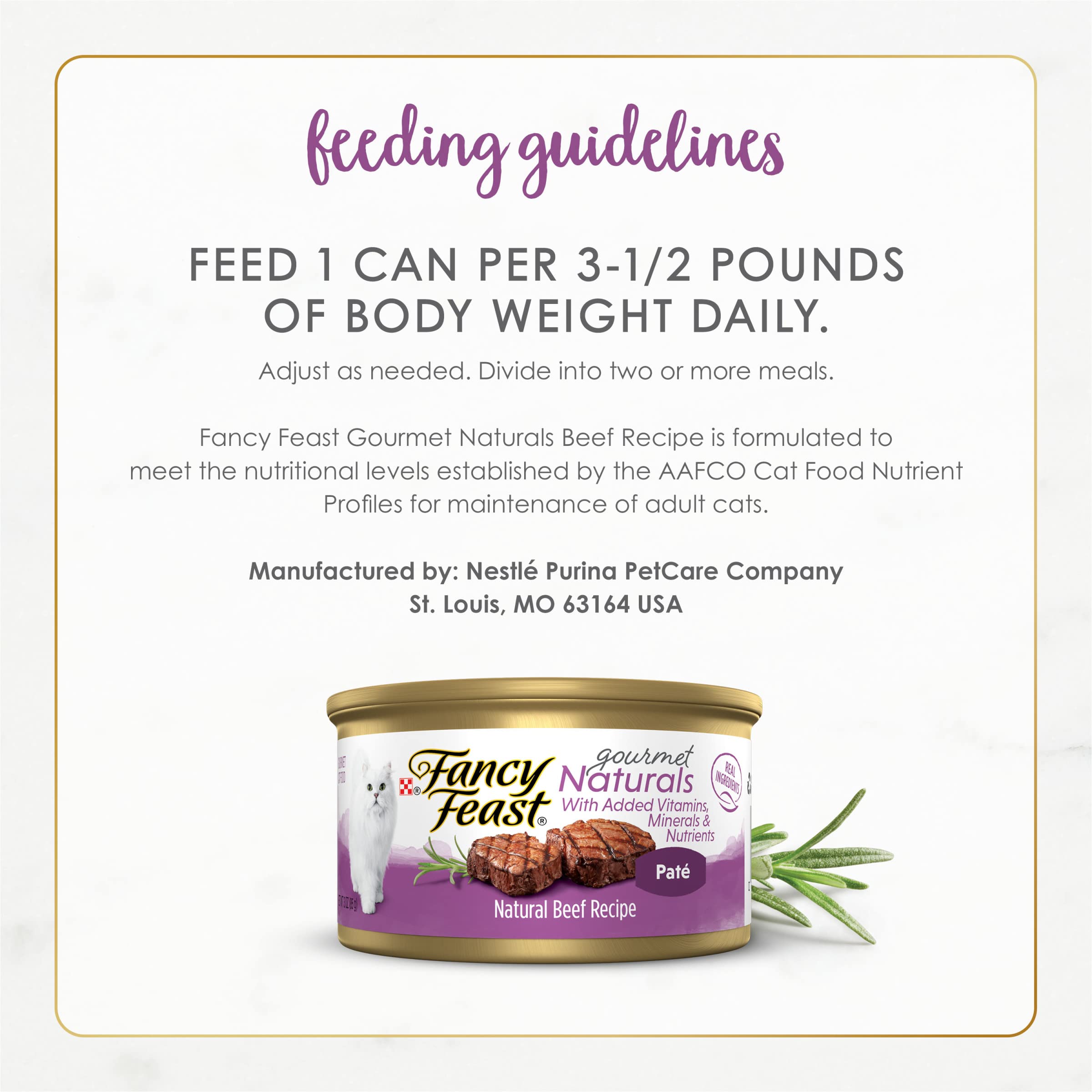 Fancy Feast Gourmet Naturals conviendrait comme repas quotidien pour chats adultes