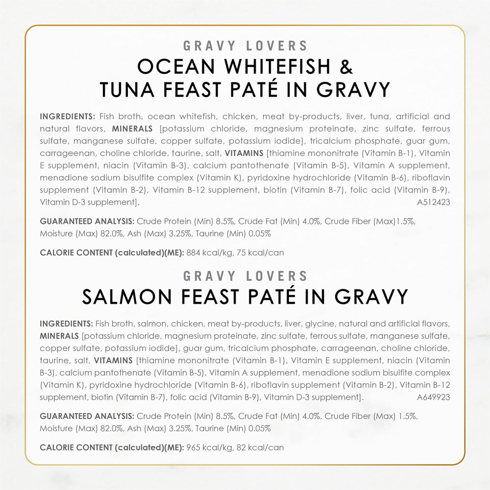 Fancy Feast Gravy Lovers – mélange poisson et saumon en pâté dans sauce