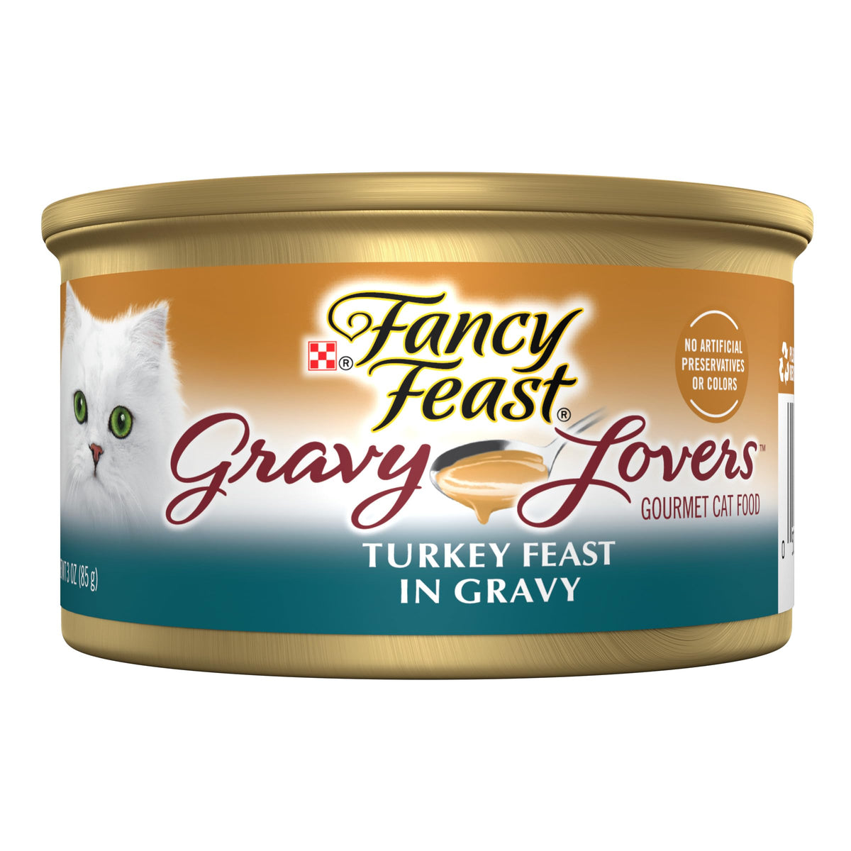 Fancy Feast Gravy Lovers Dinde, boîte 3 oz, sauce savoureuse qui attire les chats.