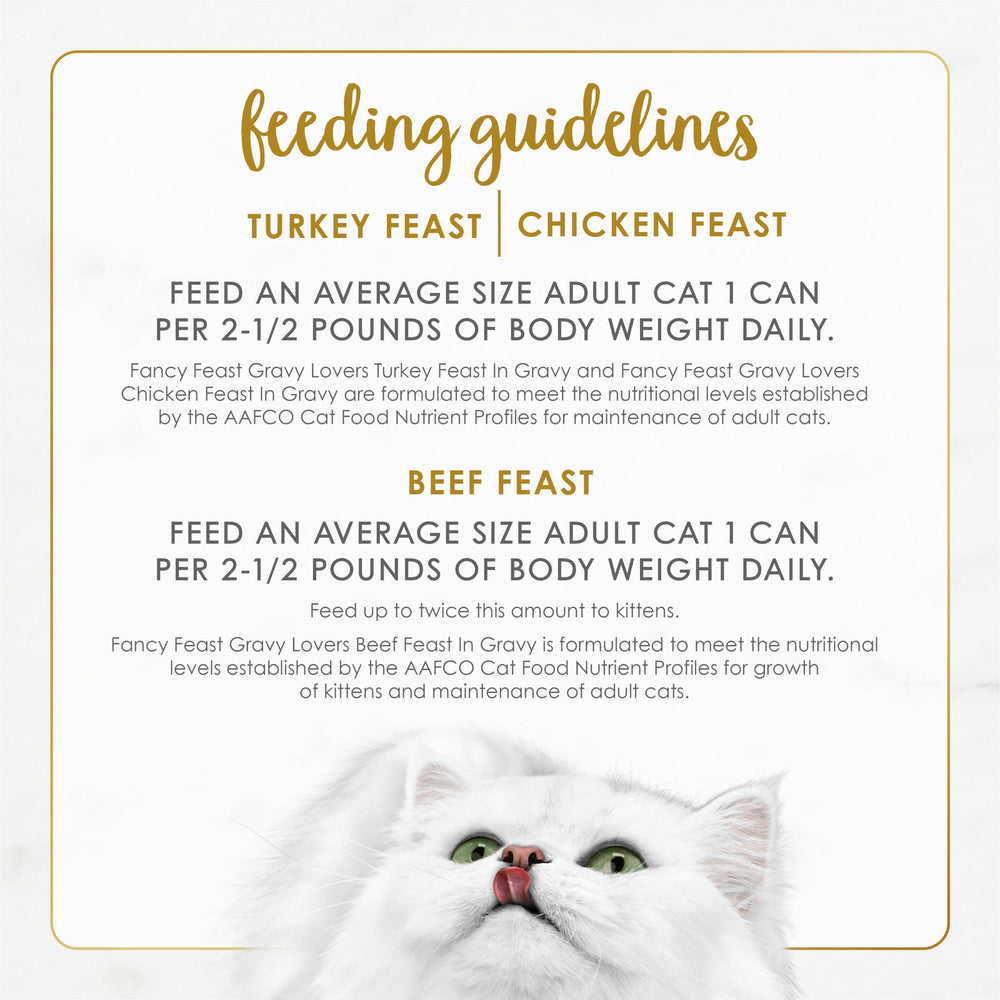 Fabrique aux Etats-Unis avec contrôles qualité Fancy Feast Gravy Lovers.