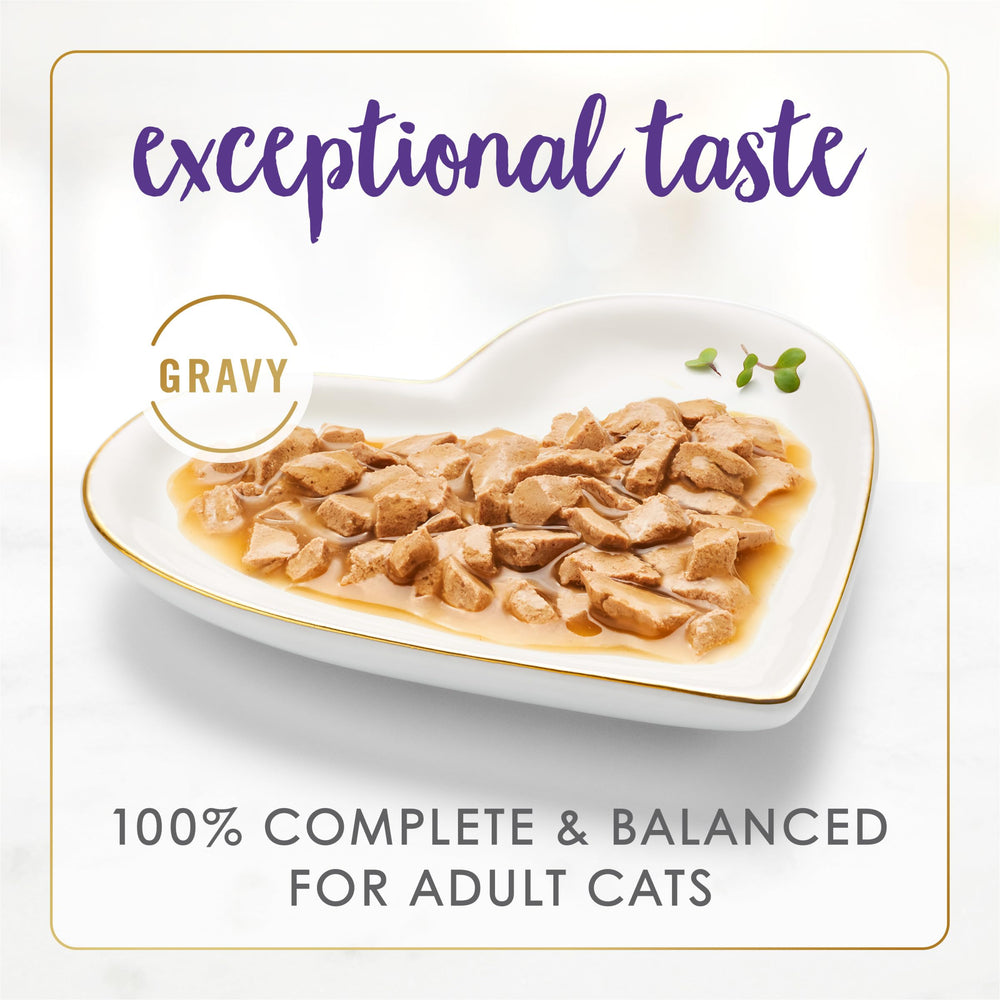Fancy Feast Gravy Lovers : sauce épaisse et parfumée pour une expérience gourmande féline.