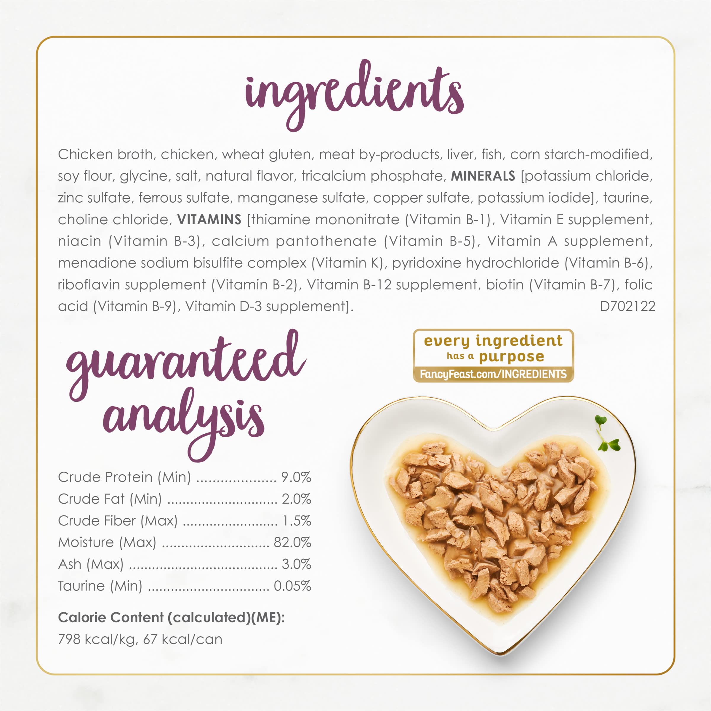 Fancy Feast Gravy Lovers ingrédients réels et de qualité pour une nutrition adaptée.