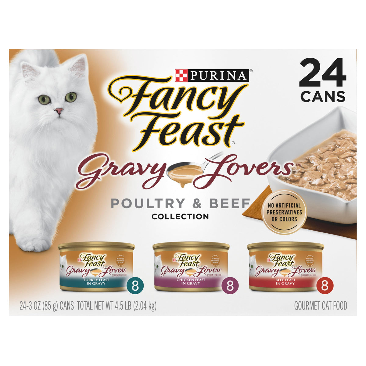 Fancy Feast Gravy Lovers poulet grille en sauce, bouchées savoureuses.