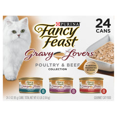 Fancy Feast Gravy Lovers poulet grille en sauce, bouchées savoureuses.