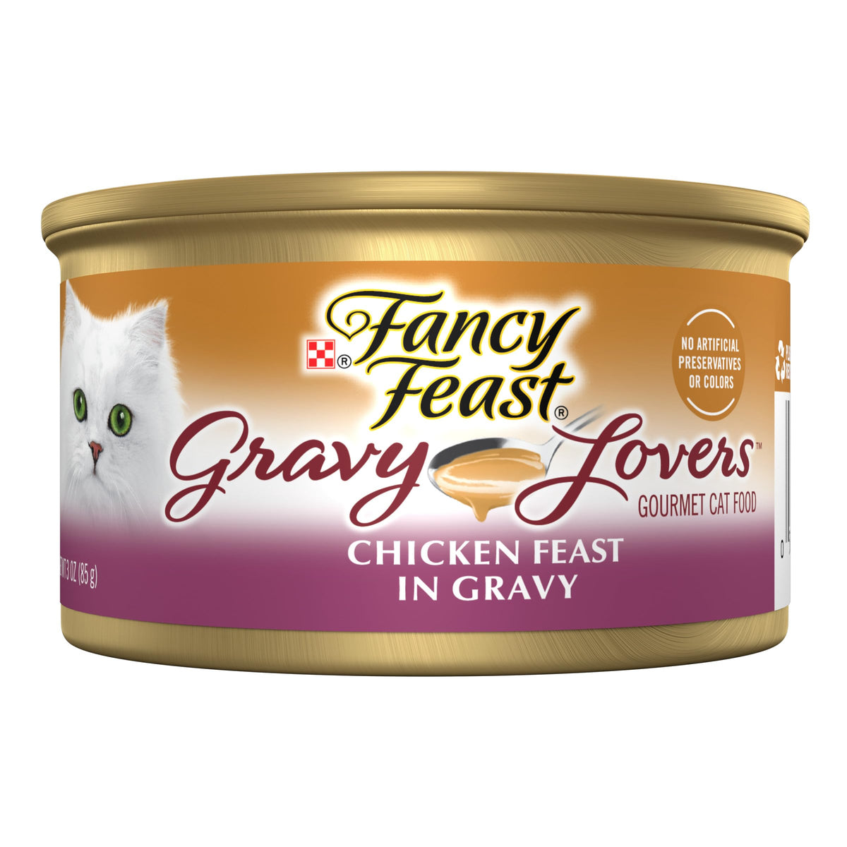 Fancy Feast Gravy Lovers poulet en sauce onctueuse, repas gourmet pour chat.