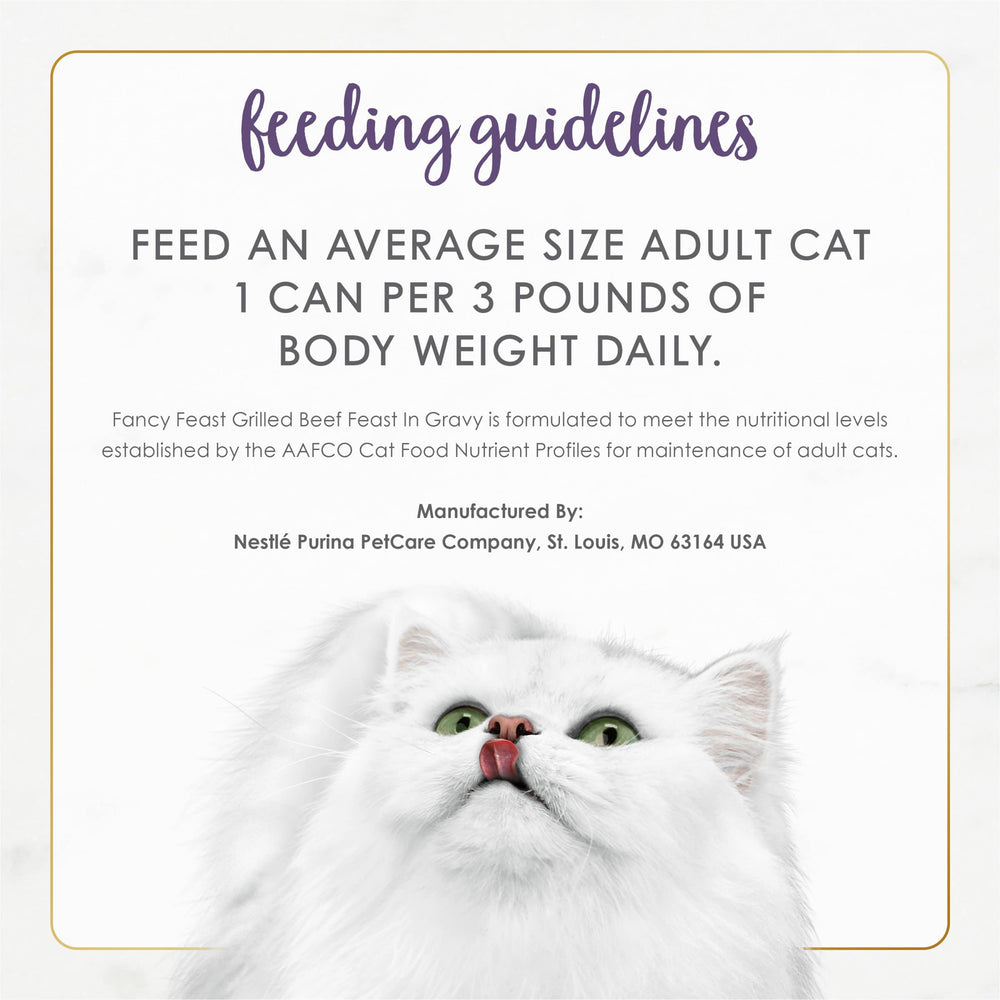 Fancy Feast Grillé au bœuf - Fiche nutritionnelle claire et informative.