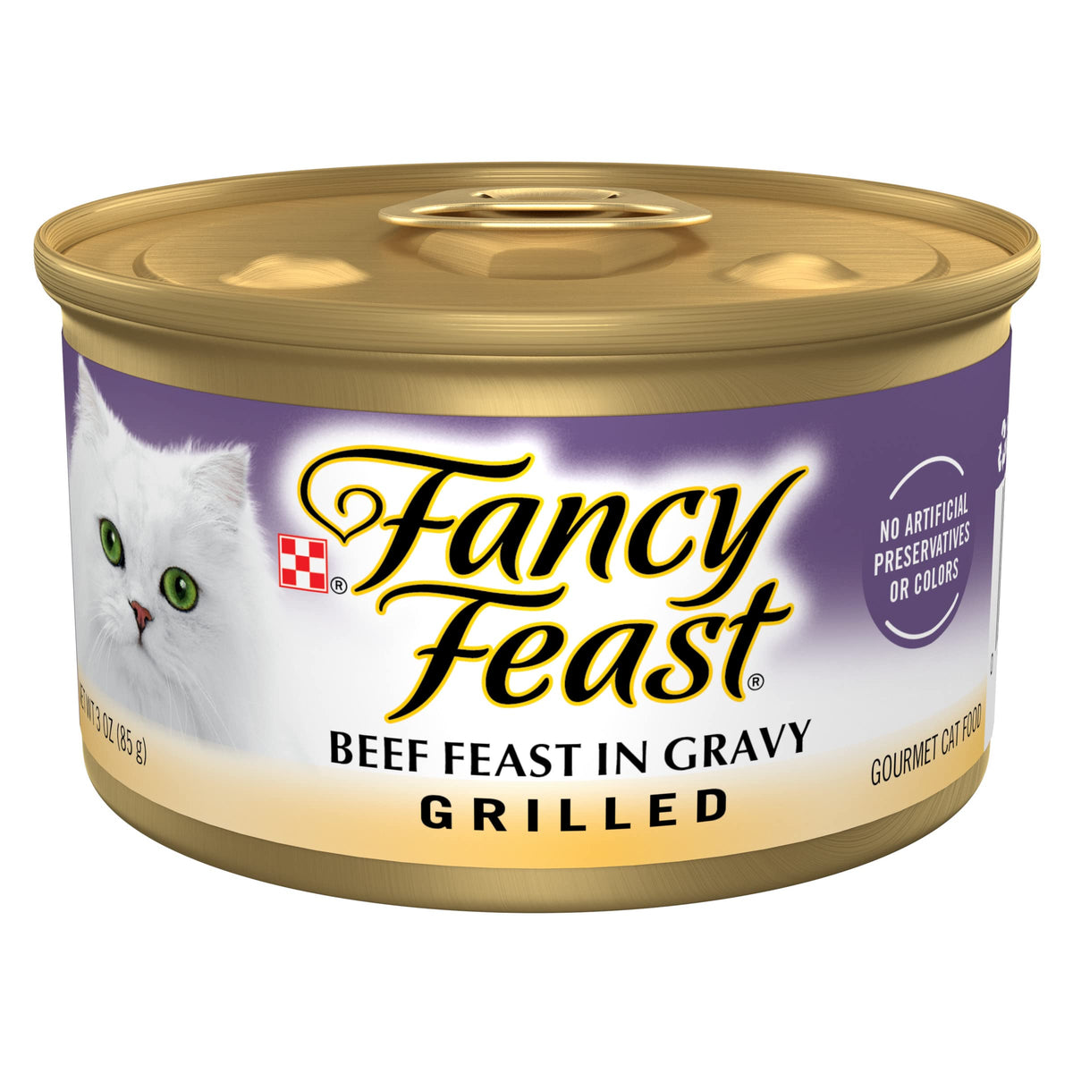 Fancy Feast Grillé au bœuf - Jus onctueux en bocaux, repas pratique et savoureux pour chat.