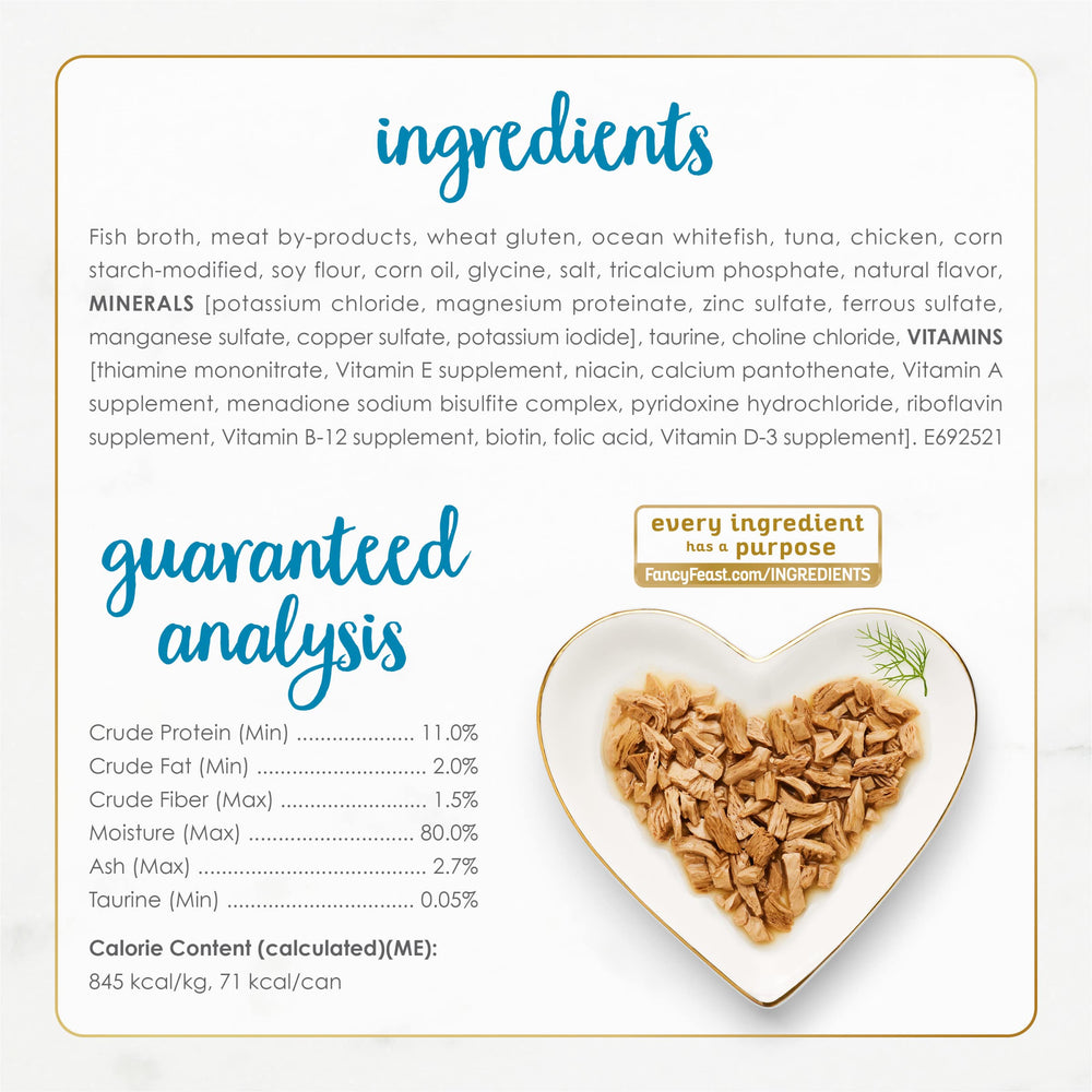 Fancy Feast Grilled – saveurs marines, portion pratique pour varier les repas de votre chat.