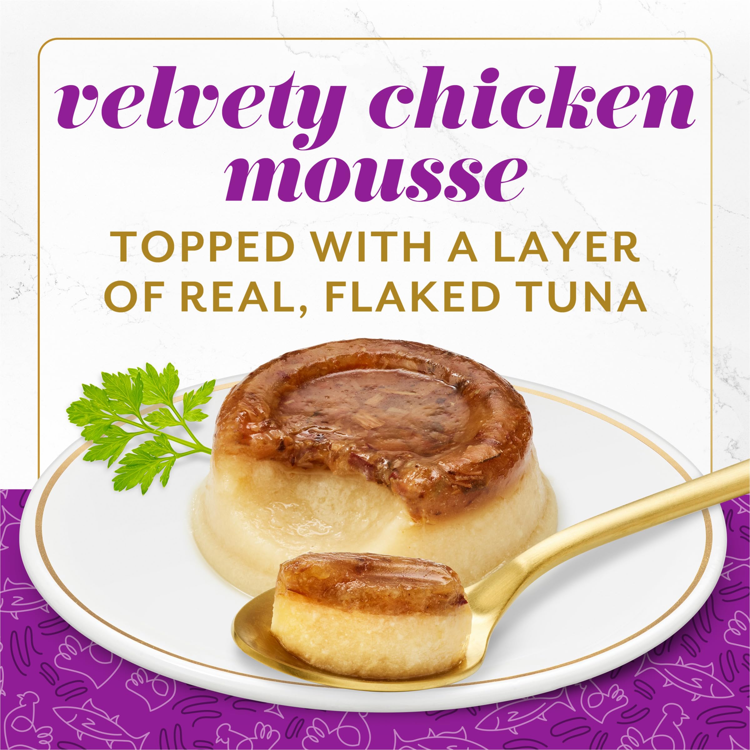 Fancy Feast Layered Delights – mousse de poulet et copeaux de thon, bouchée gourmande pour chat