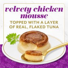 Fancy Feast Layered Delights – mousse de poulet et copeaux de thon, bouchée gourmande pour chat