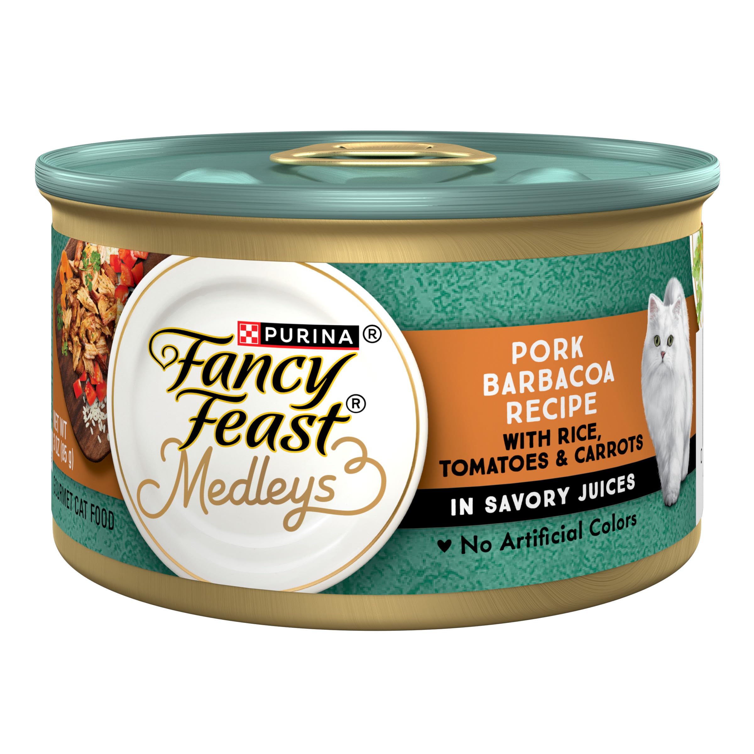 Fancy Feast Medleys Barbacoa Porc Avec Riz Tomates Carottes – texture tendre et saveur riche.