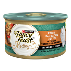 Fancy Feast Medleys Barbacoa Porc Avec Riz Tomates Carottes – texture tendre et saveur riche.