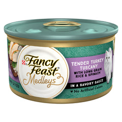 Fancy Feast Medleys Dinde Tendre Tuscany en boîte prête à servir pour un repas gourmet