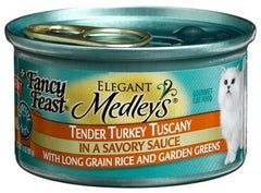 Morceaux de dinde tendre dans Fancy Feast Medleys, texture appétissante