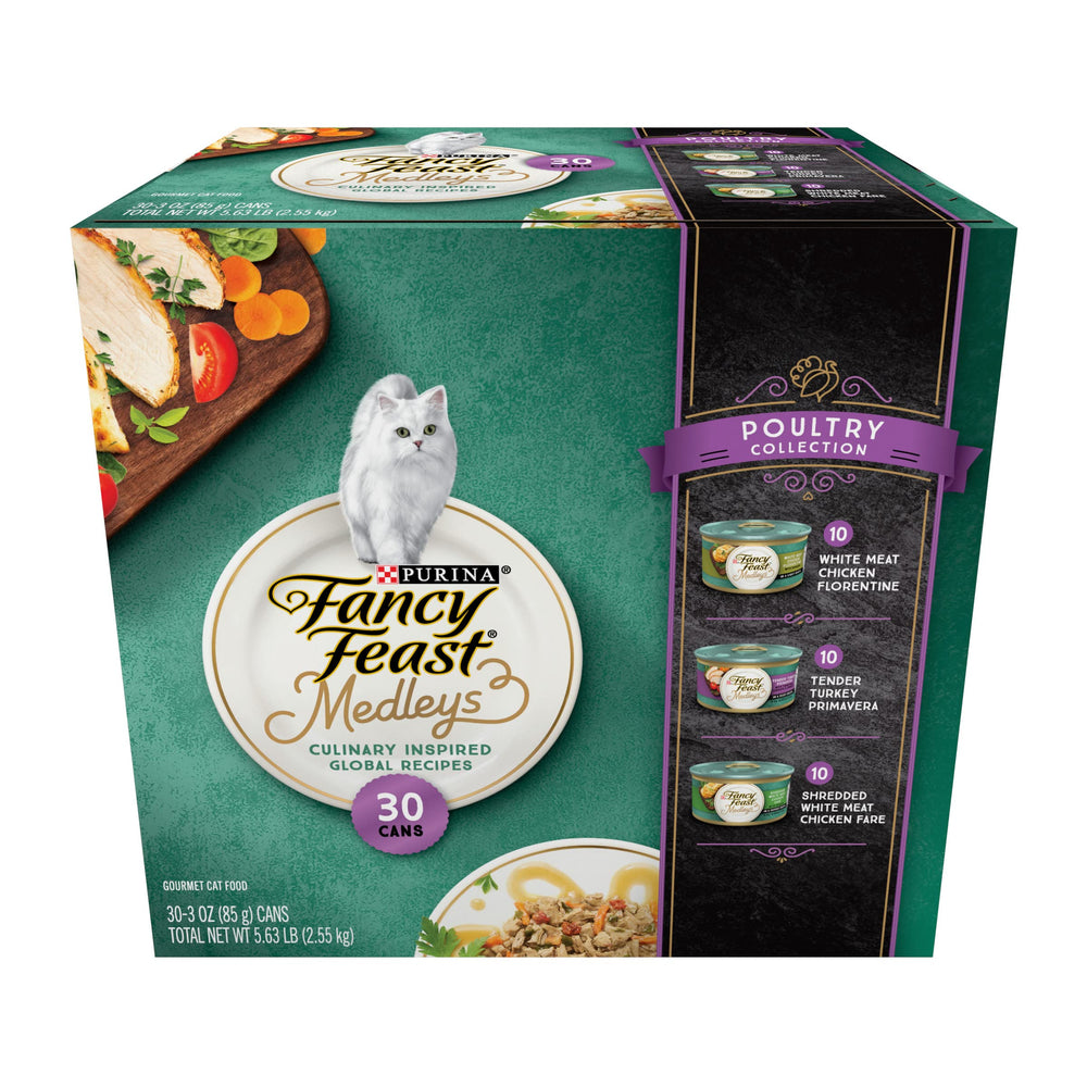 Purina Fancy Feast Medleys poulet avec sauce, délice humide pour chats adultes.