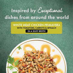 Fancy Feast Medleys Primavera: légumes colorés et poulet dans une sauce savoureuse