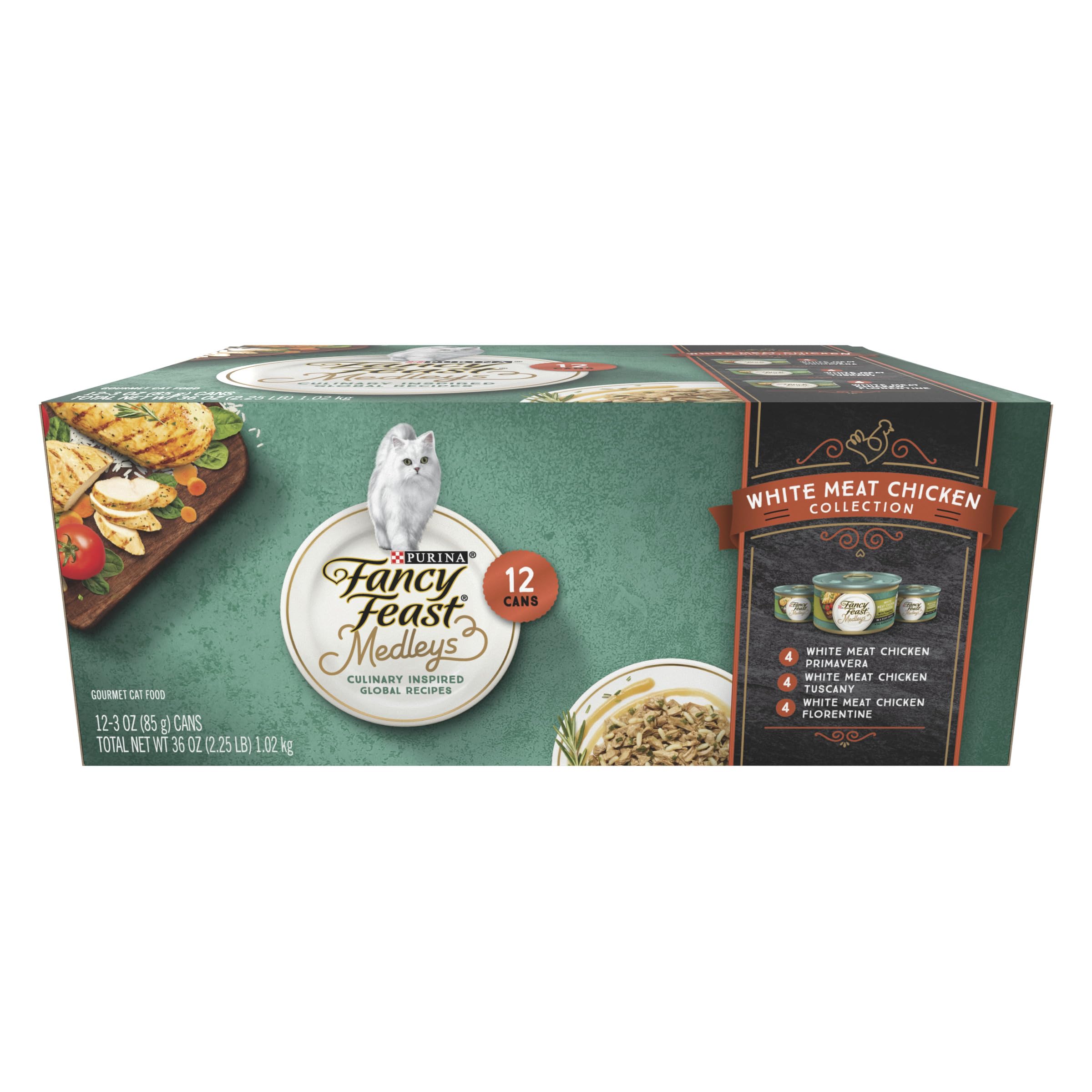 Fancy Feast: mélanges poulet blanc en sauce, lot pratique de 12 boîtes.