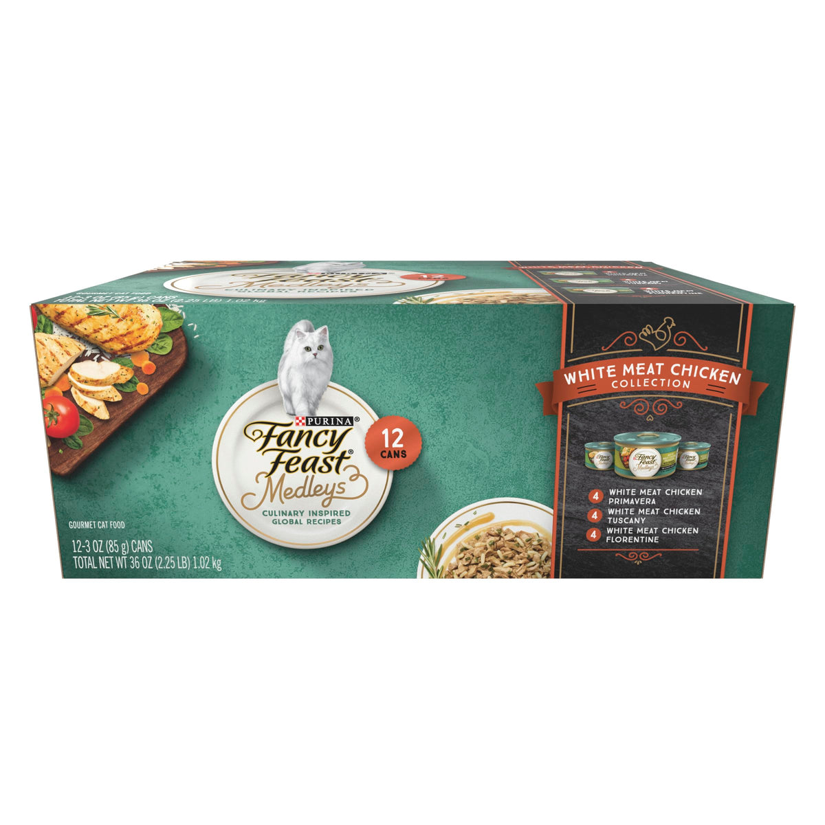 Fancy Feast: mélanges poulet blanc en sauce, lot pratique de 12 boîtes.