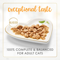 Fancy Feast morceaux-dinde-humides-dans-sauce, bouchées faciles à mâcher.