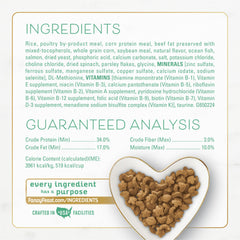 Nutrition complète et équilibrée pour chats adultes.
