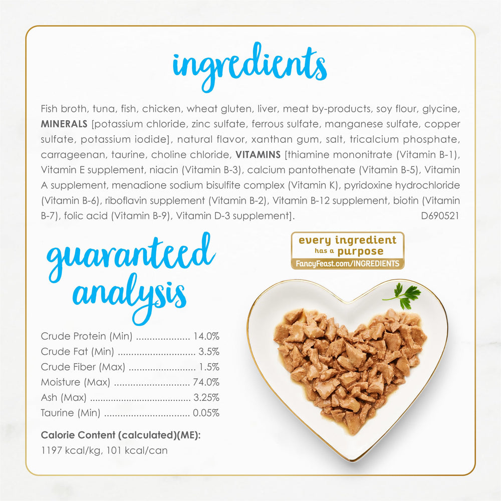 Fancy Feast Profil Nutritionnel – vitamines et minéraux essentiels dans chaque portion.