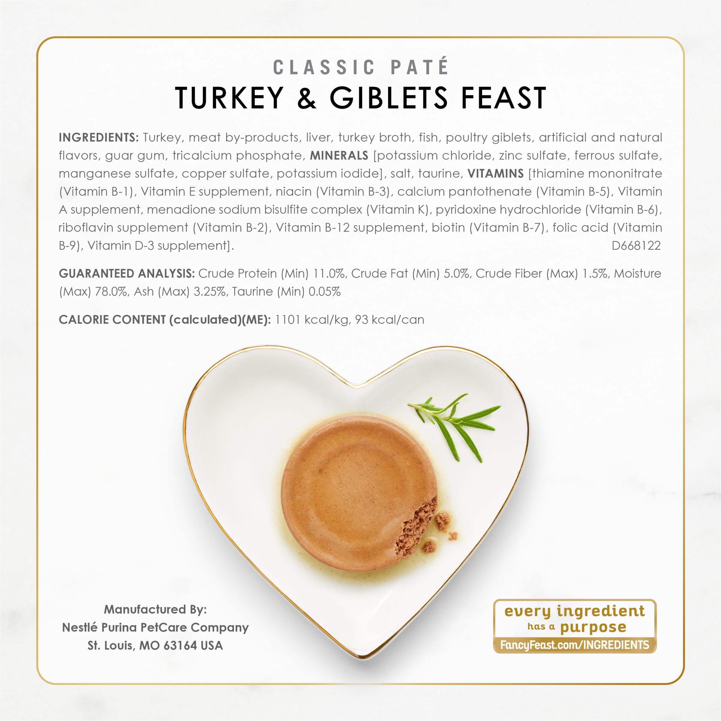 Fancy Feast pâté chat ingrédients réels – goûts authentiques pour chats