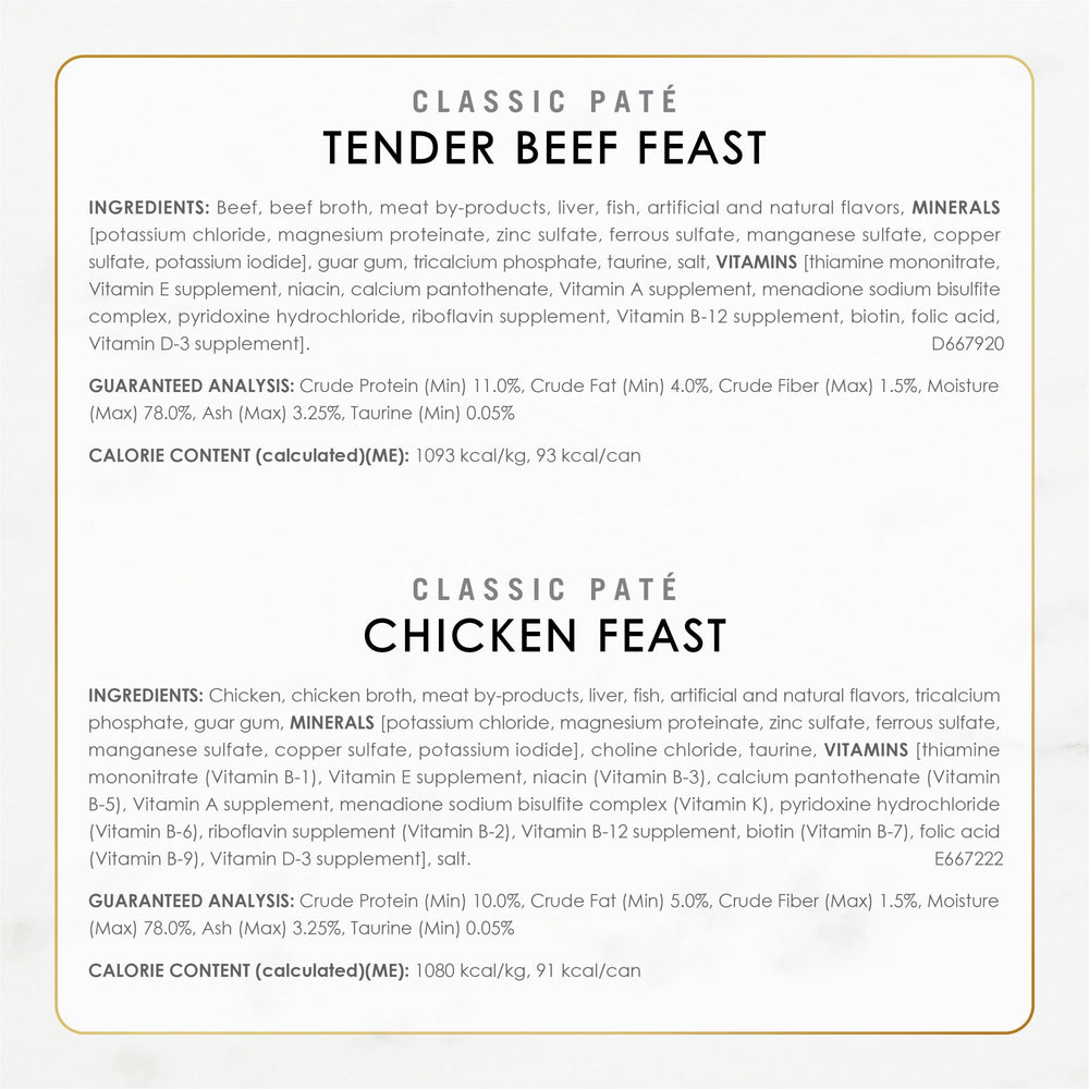 Fancy Feast Pâté chat variété de recettes pour varier les menus.
