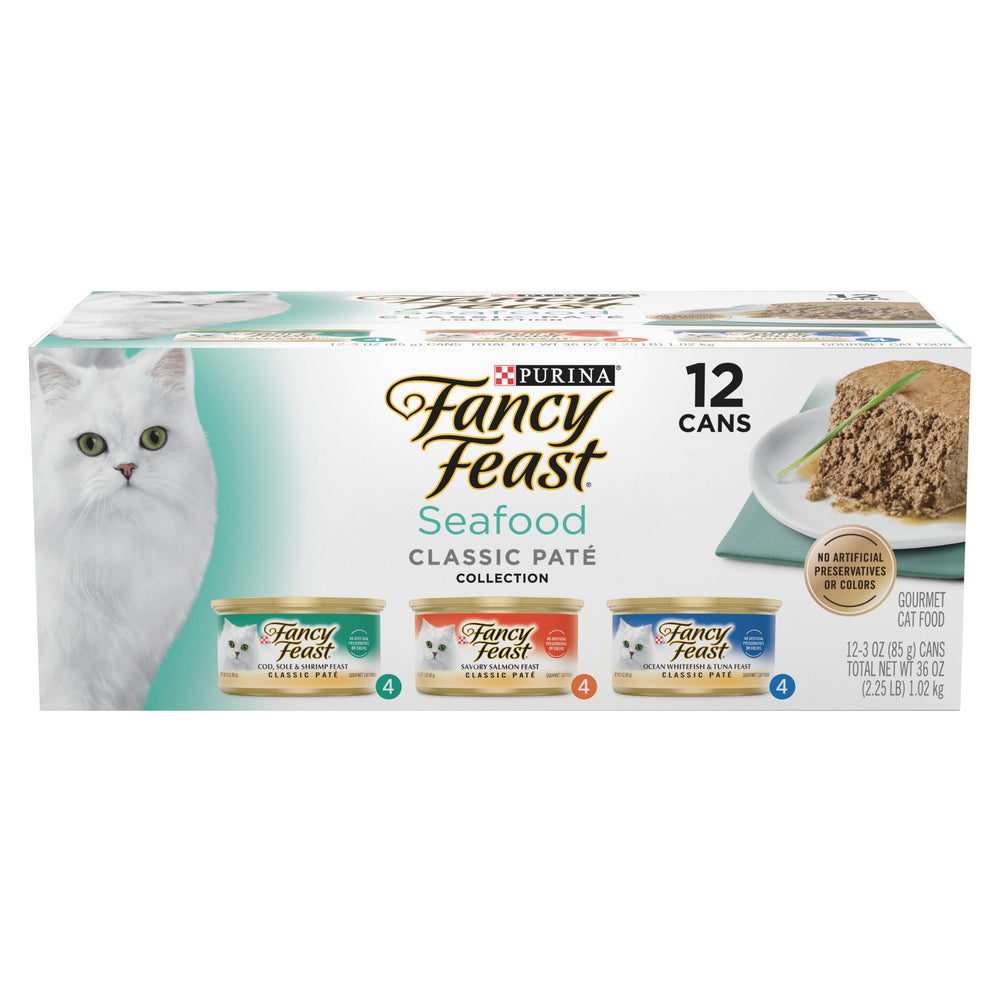 Fancy Feast pâté mer collection, boîtes 3 oz, variété fraîche pour chats gourmets