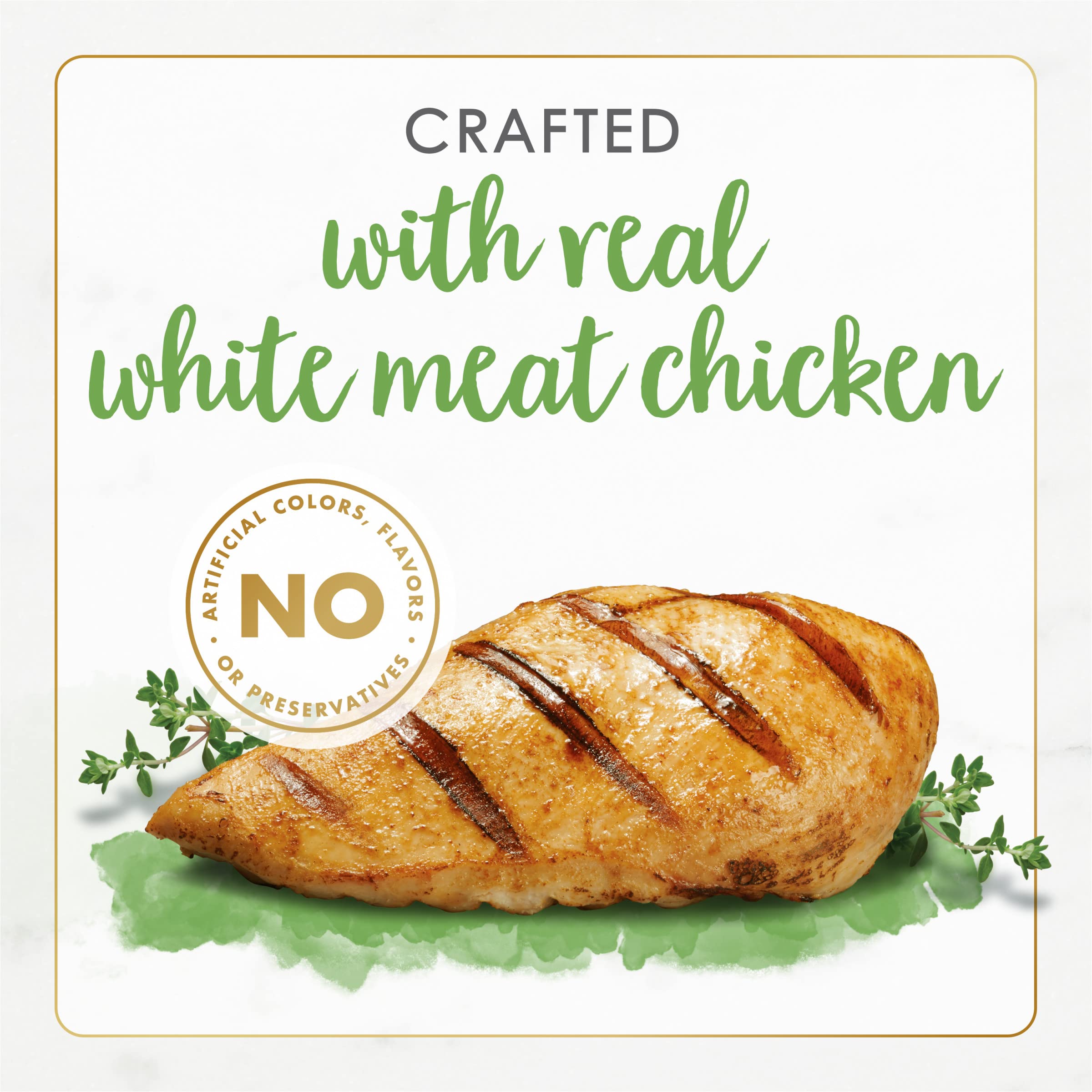 Pâté Fancy Feast sans colorants artificiels, goût naturel de poulet.