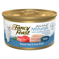 Fancy Feast Pâté Truite et Thon — boîte prête à servir avec goût naturel.