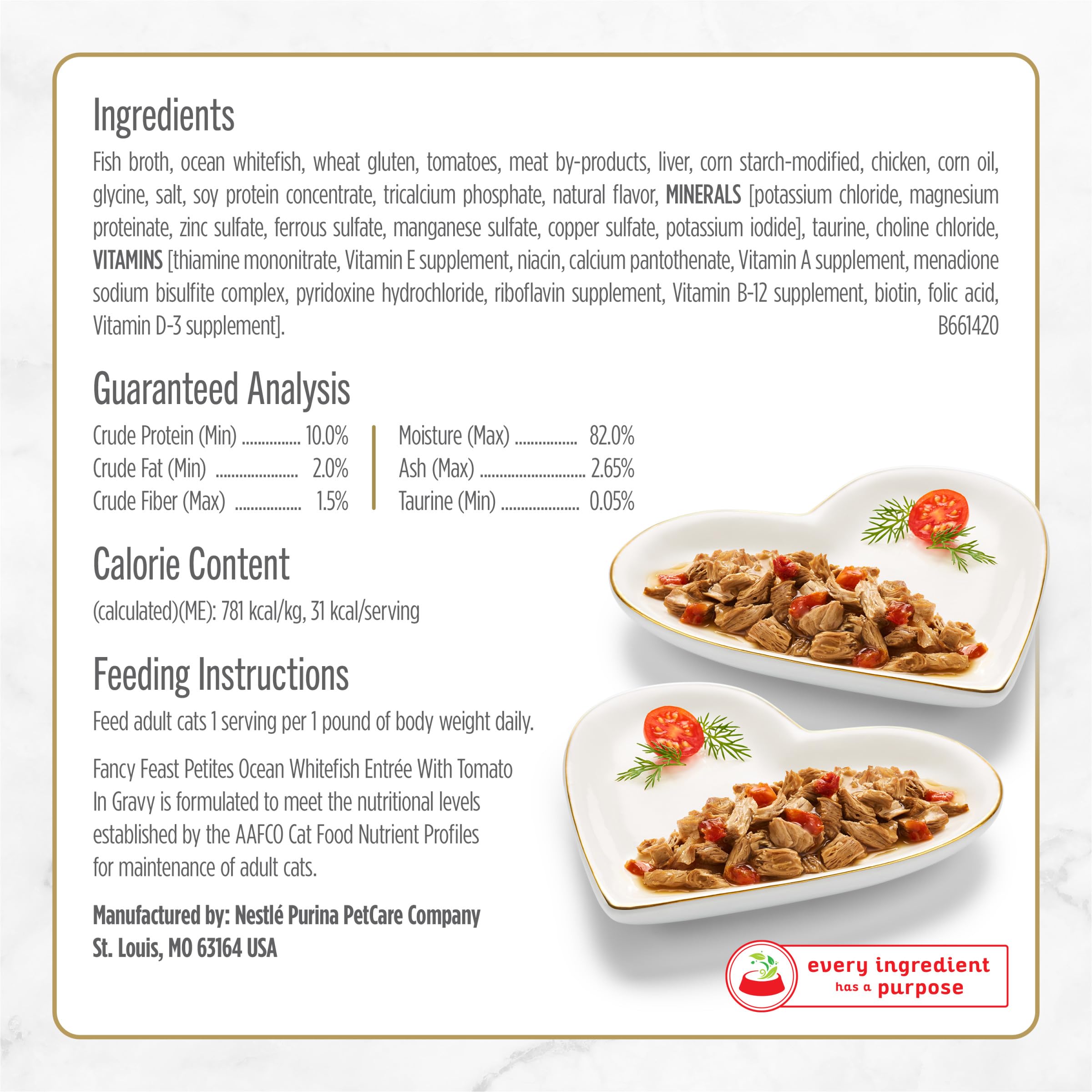 Fancy Feast Petites emballage frais préserve la fraîcheur après ouverture.