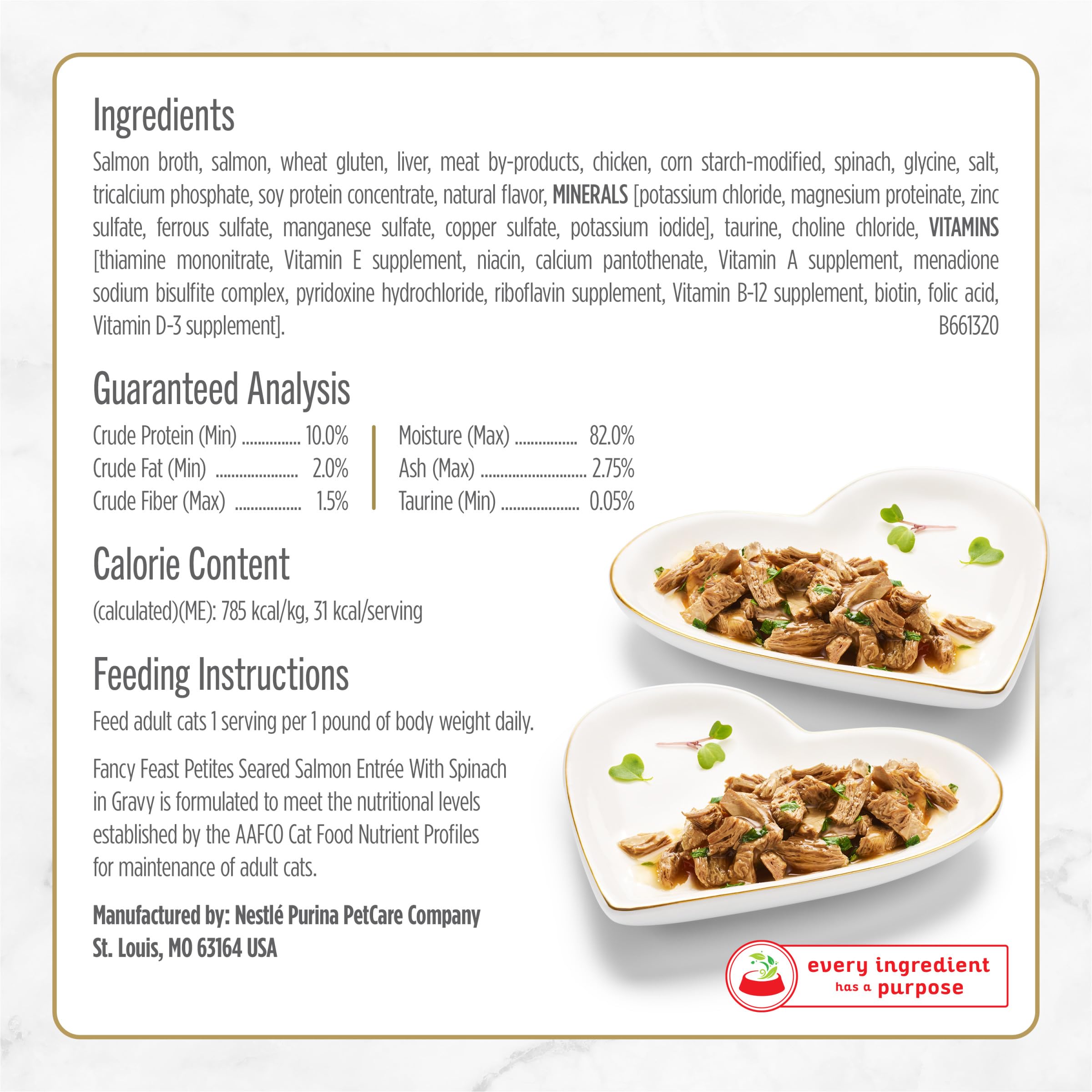Texture soyeuse Fancy Feast Petites, ingrédients de qualité pour chat