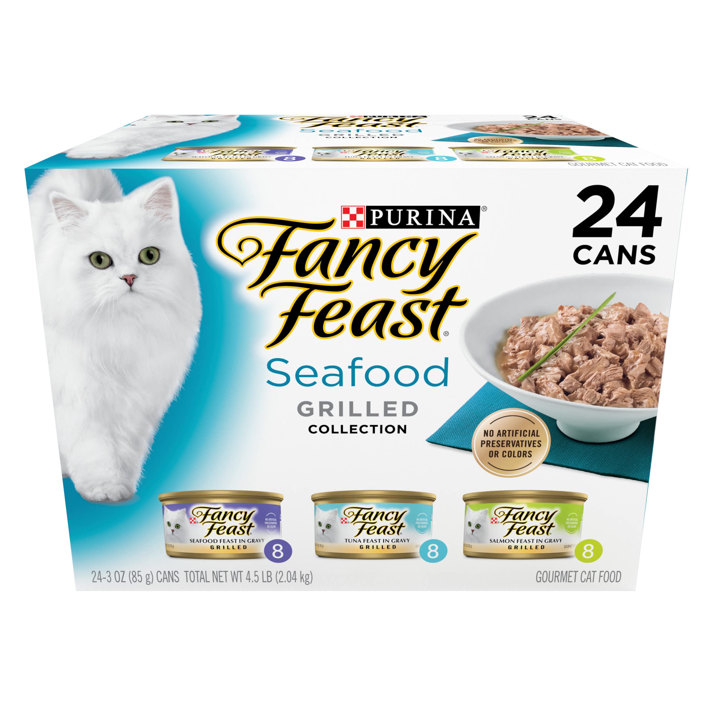 Fancy Feast – Poisson grille en boîte 3 oz, repas gourmet pour chats adultes