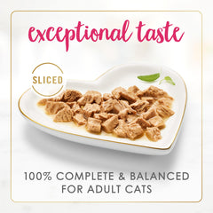 Fancy Feast tranches-poulet-dans-sauce-onctueuse, idéal pour mélanger croquettes.