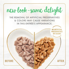 Fancy Feast sans colorants artificiels : formule naturelle pour chat heureux.