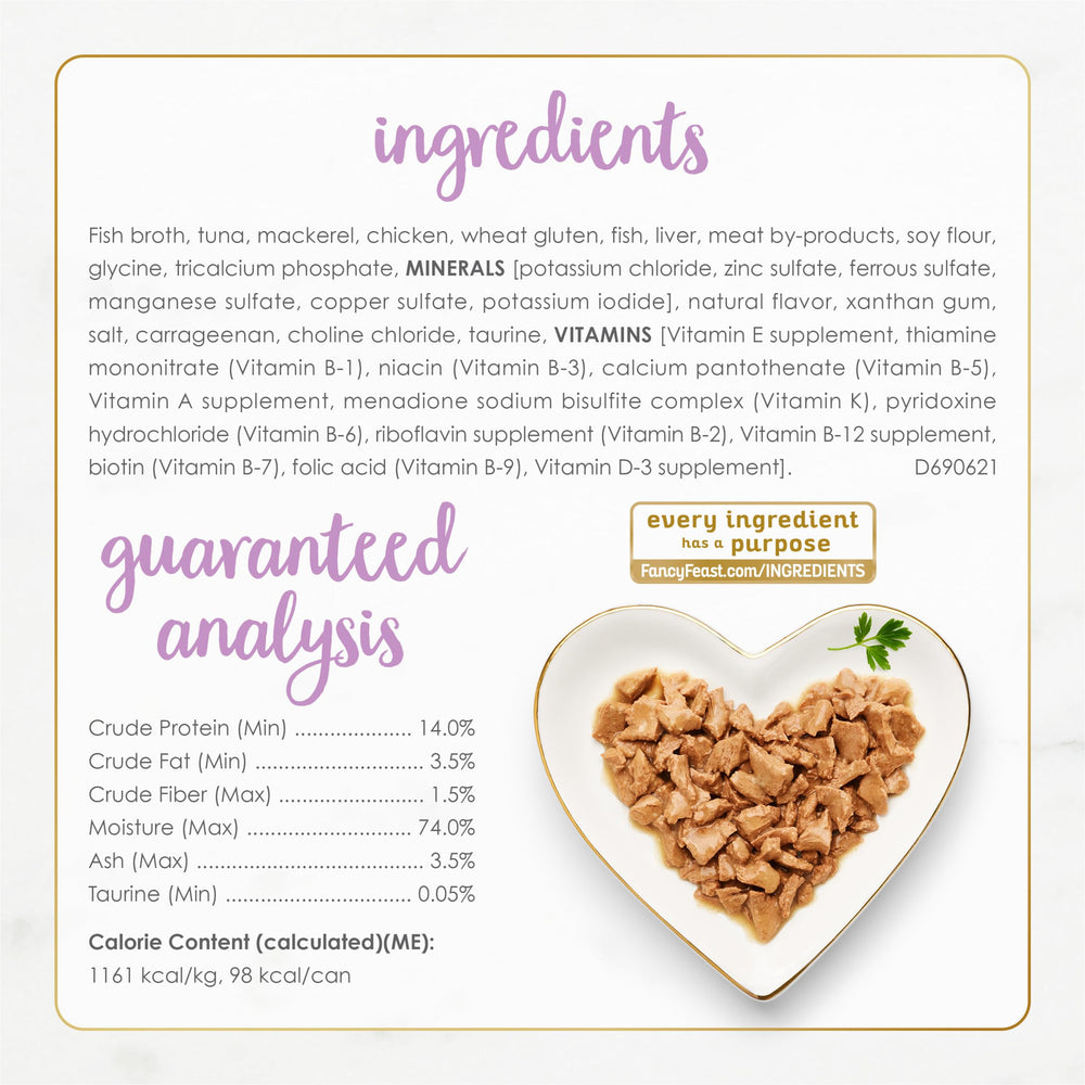 Fancy Feast sans colorants ni conservateurs artificiels, choix plus net.