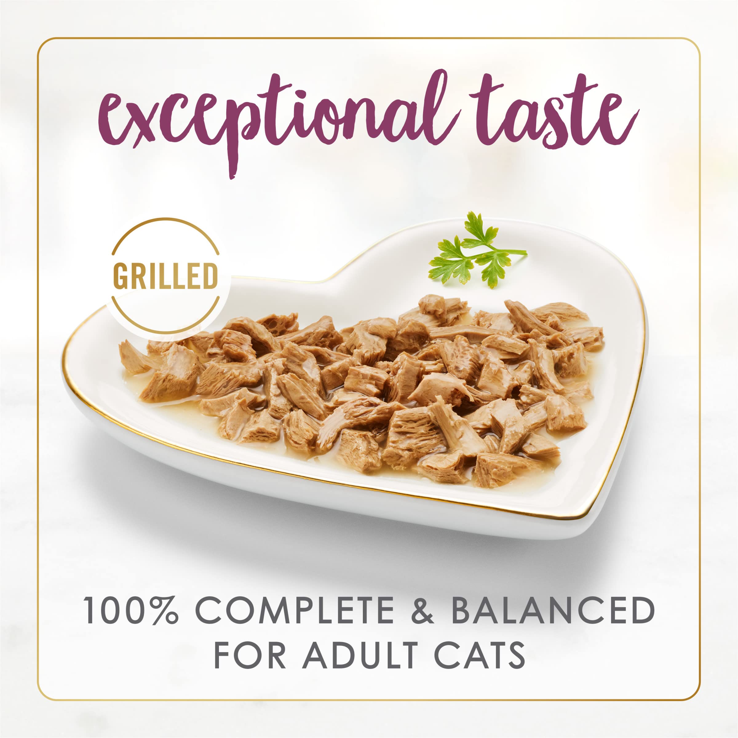 Poulet grillé Fancy Feast dans la sauce onctueuse, texture gourmande.