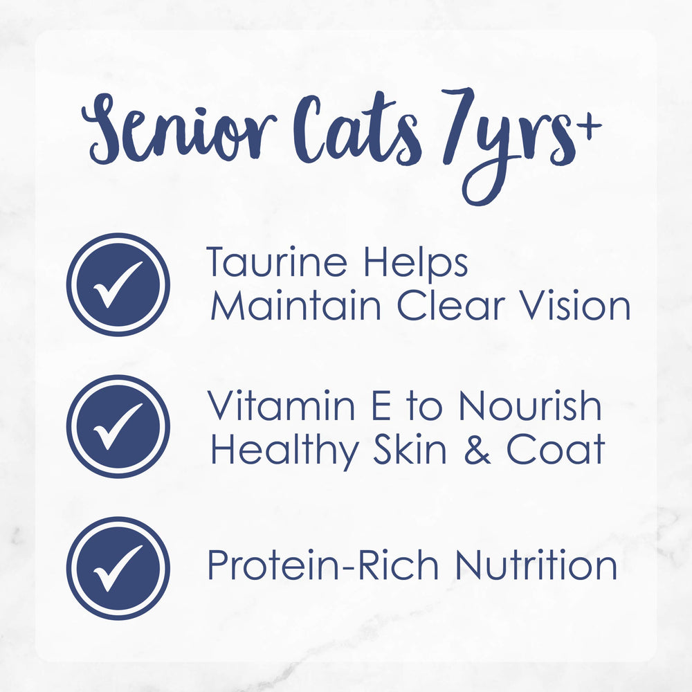 Fancy Feast Senior 7+ thon haché, saveur marine attrayante.