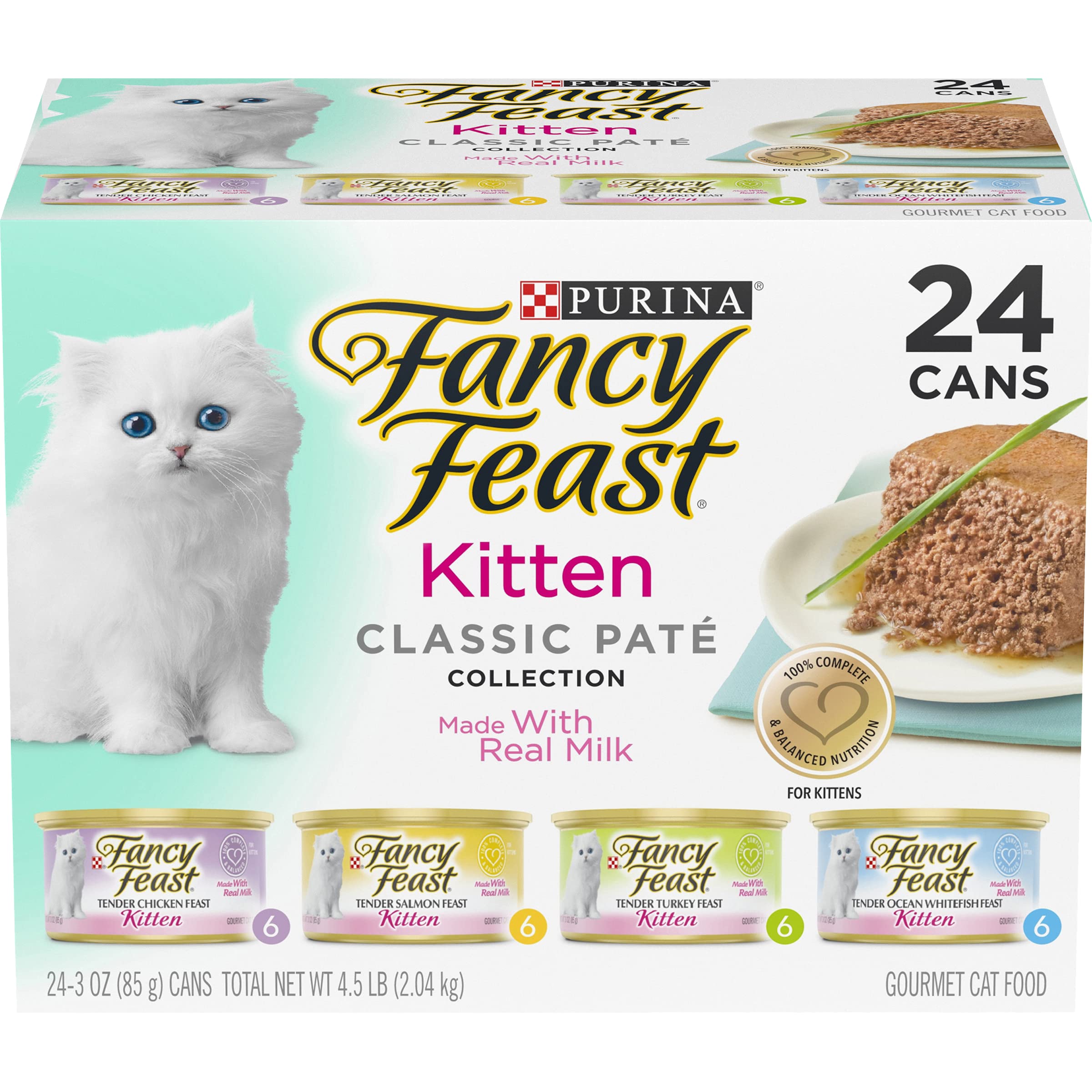 Fancy Feast Tender océan poisson blanc, paté lisse idéal pour chatons