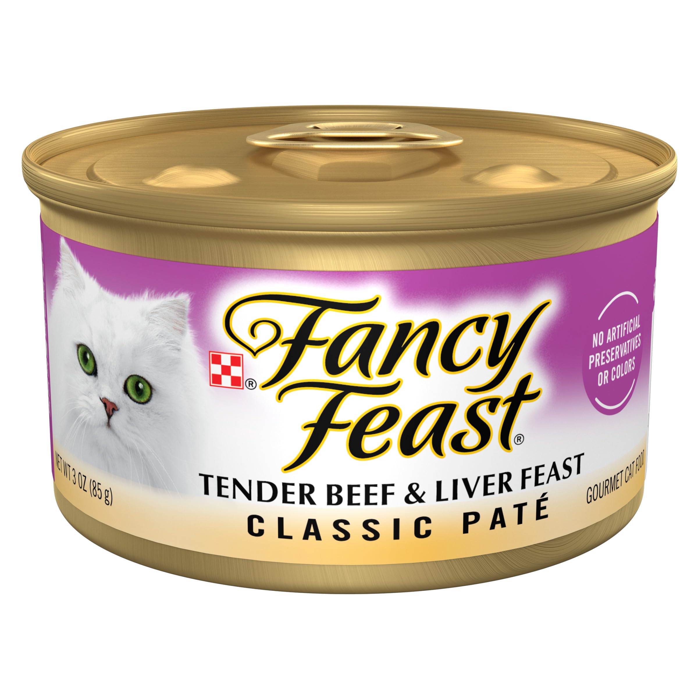 Fancy Feast Tendre Boeuf et Foie – pâté humide riche en saveurs pour chats.