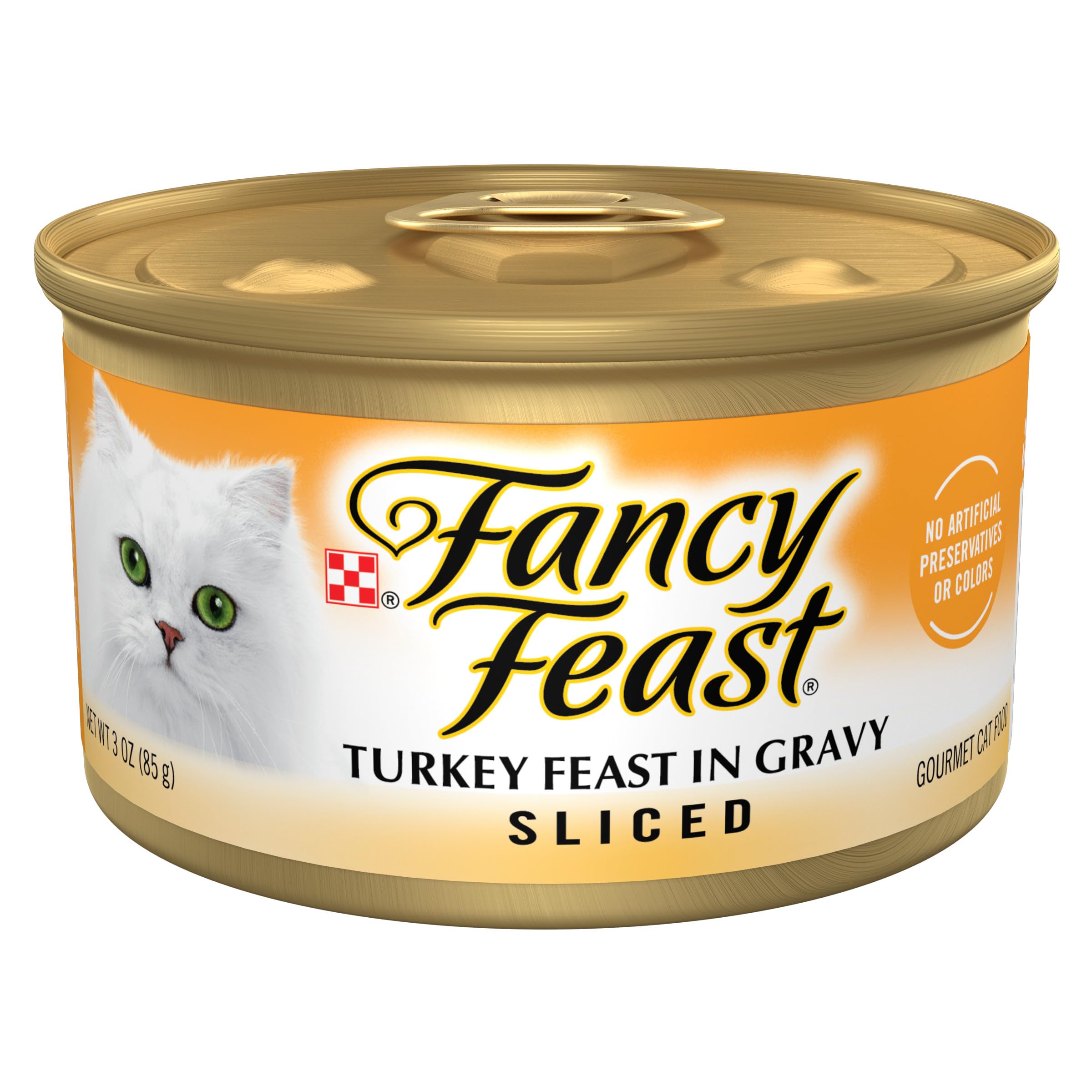 Fancy Feast tranche-dinde-dans-sauce, repas humide savoureux pour chat.