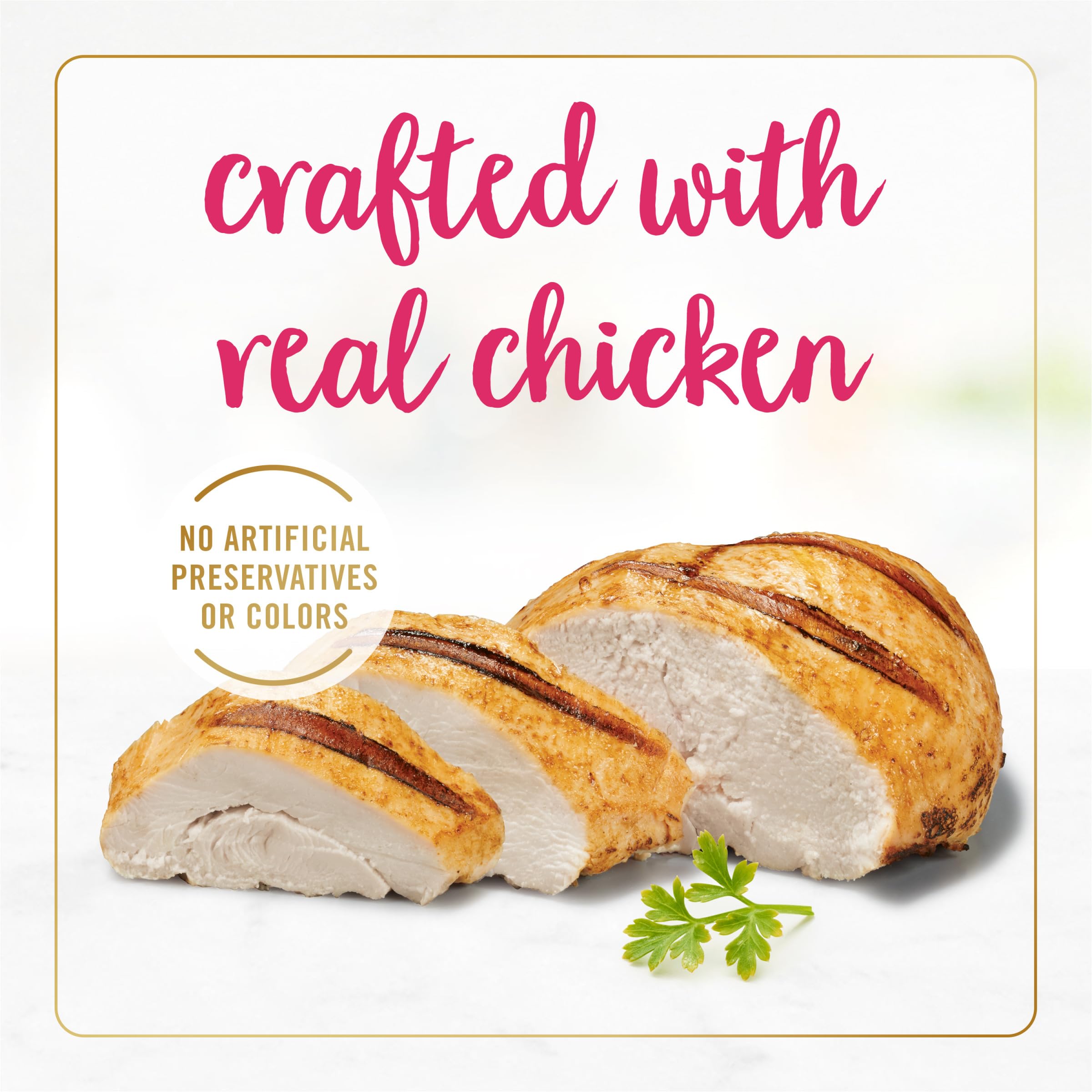 Fancy Feast tranches-poulet-dans-sauce-onctueuse, pratique et appétissant pour l'heure du repas.
