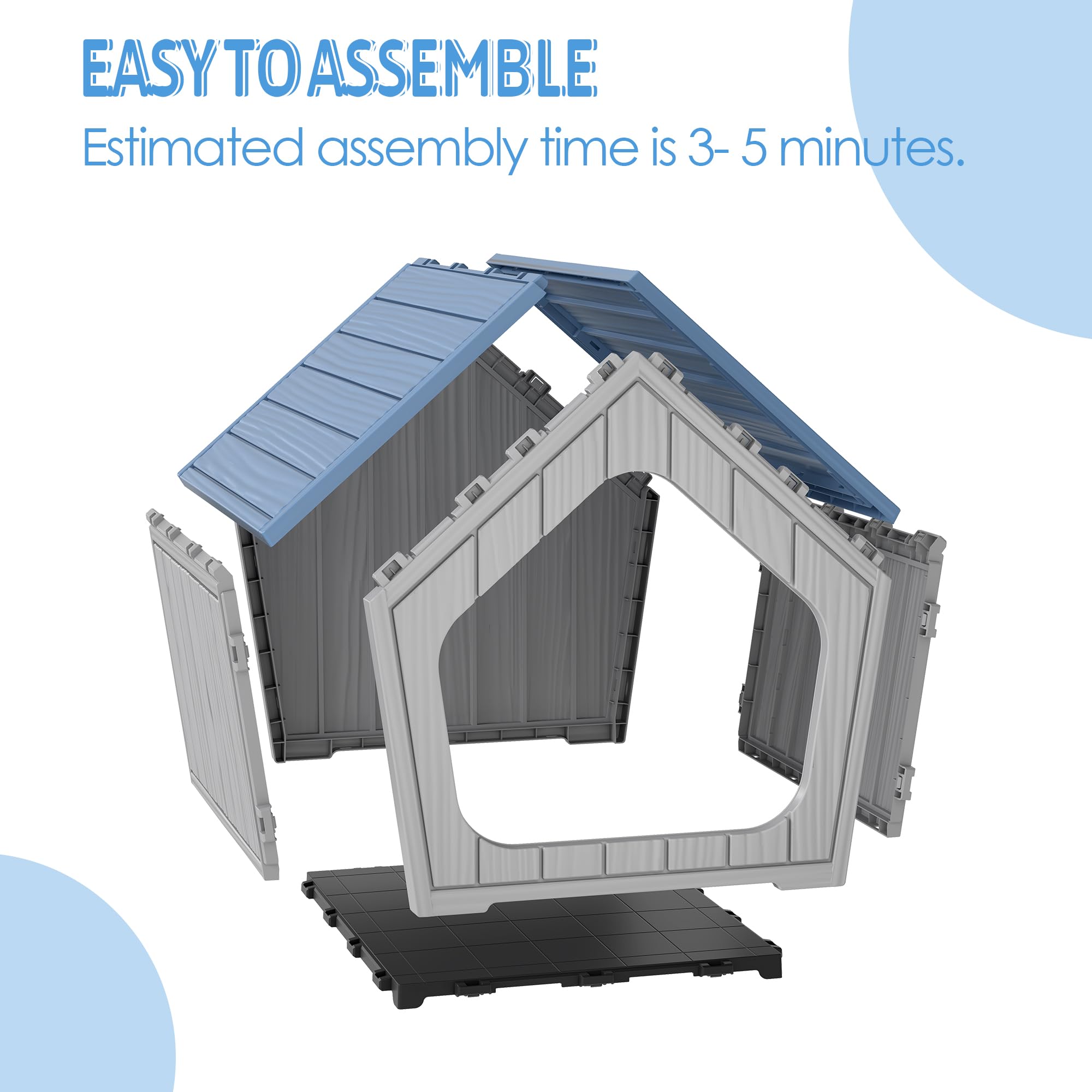 Fancyango - maison pour chien bleu assemblage sans outil rapide.