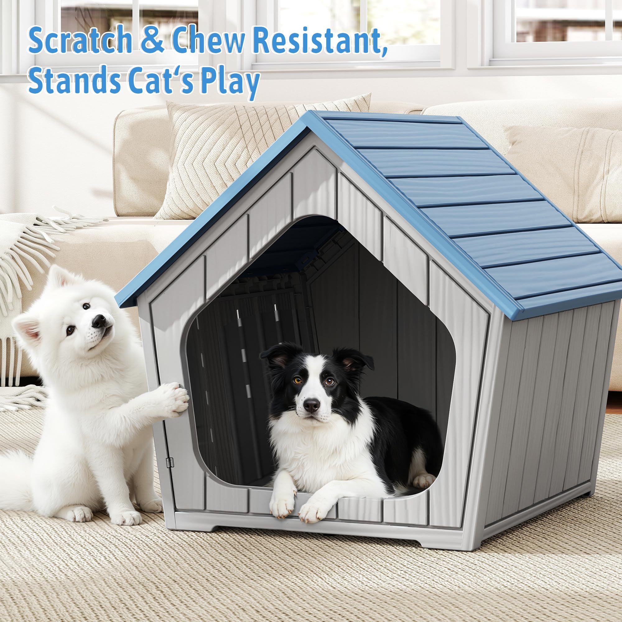 Fancyango - maison pour chien bleu facile à nettoyer.