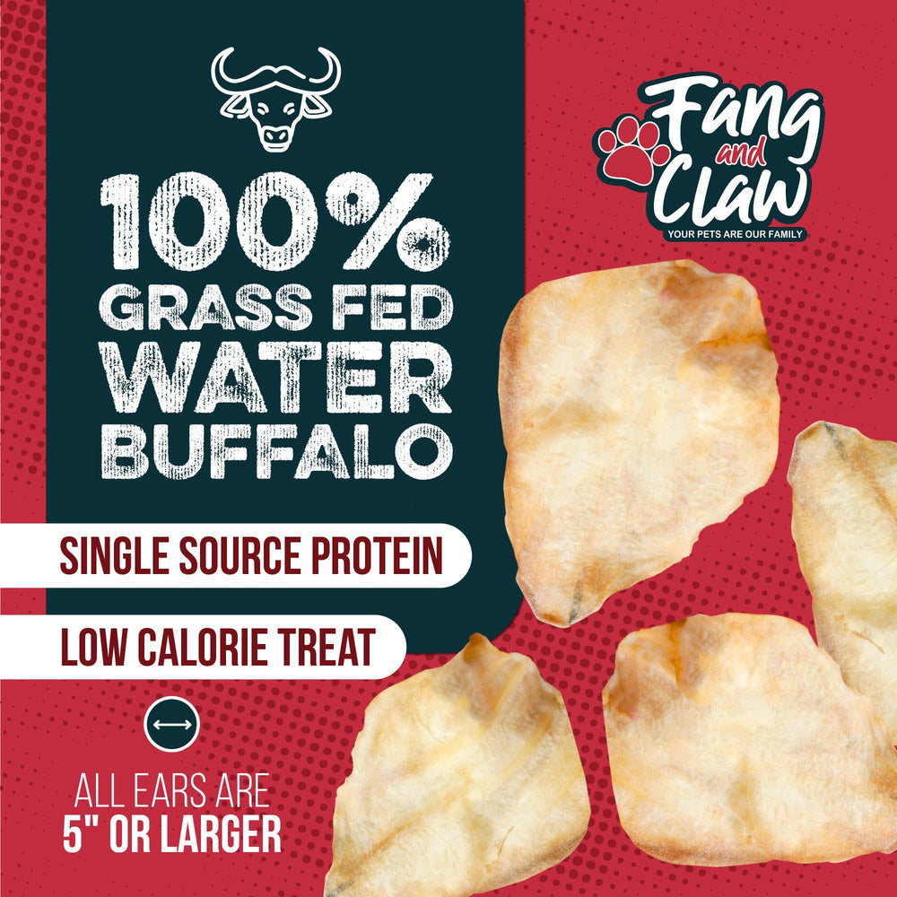 Fang and Claw – oreilles-buffle-eau-chien, mâchage prolongé pour chiens mordeurs.