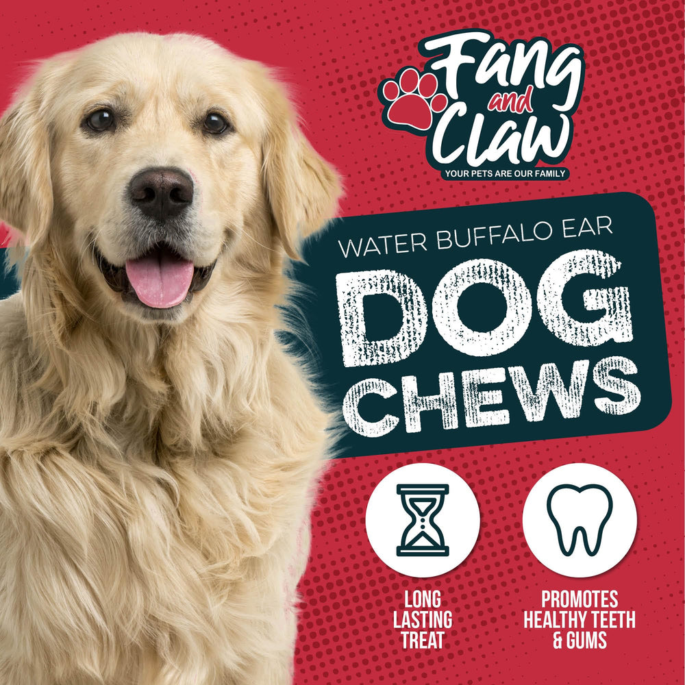 Fang and Claw – sachet réclosable oreilles-buffle-eau-chien, fraîcheur et praticité.