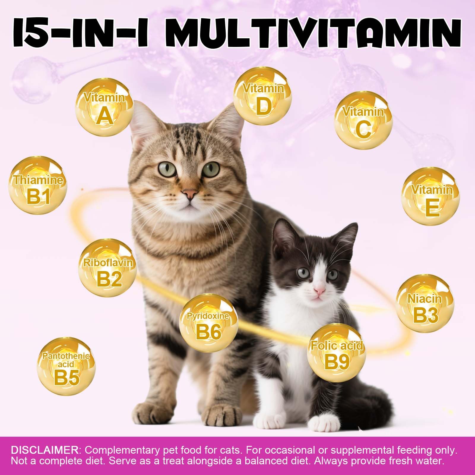 FANGCUN: chat degustant friandise multivitaminee, soutien quotidien.