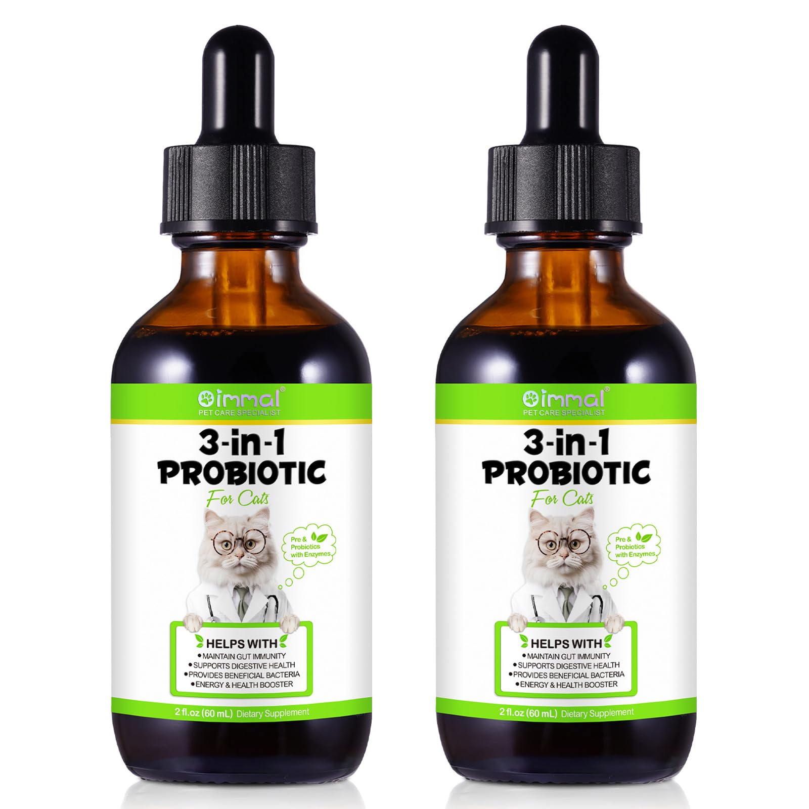 FANGCUN Probiotiques pour Chats – Bouteille 60ml, soutien digestif quotidien.