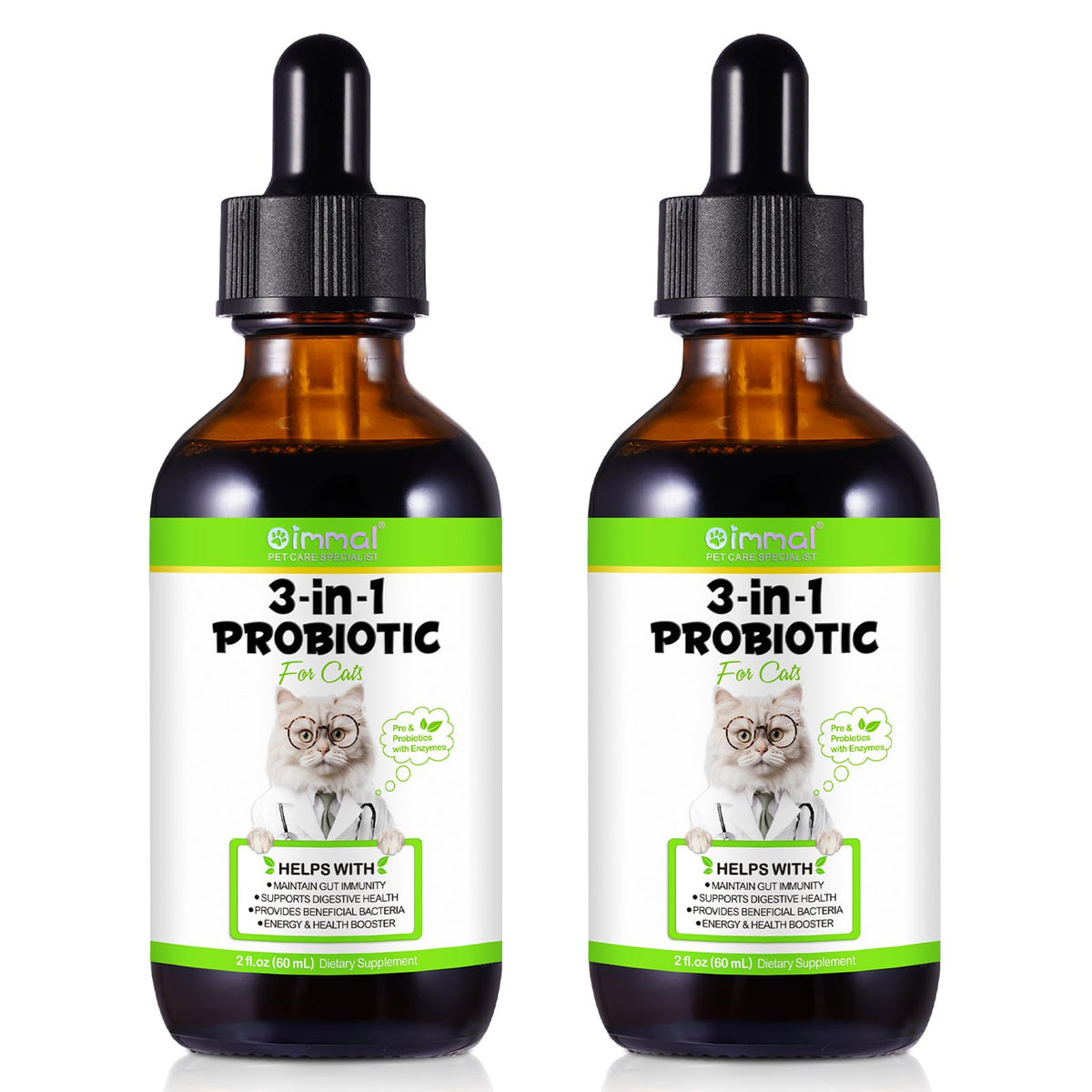 FANGCUN Probiotiques pour Chats – Bouteille 60ml, soutien digestif quotidien.
